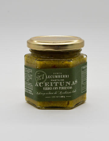 Pasta Aceitunas Verdes con Pimientos LECUMBERRI x 220gr