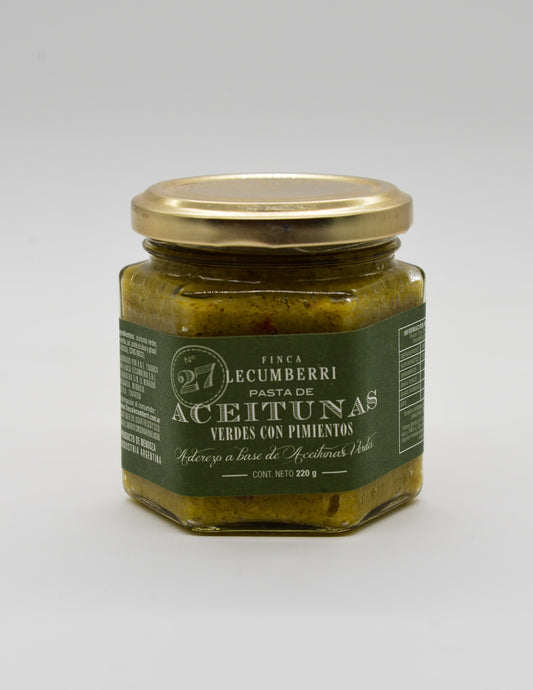 Pasta Aceitunas Verdes con Pimientos LECUMBERRI x 220gr